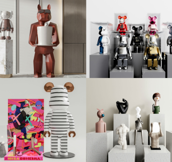 现代雕塑组合 雕塑摆件 卡通雕塑 抽象雕塑 饰品摆件 陈设 装饰摆件